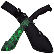 Z Hunter 113GN Green Skull Camo Coated Blade Machete w/ Sheath