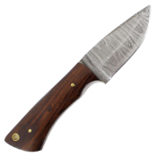 Damascus Fixed Knife Walnut Wood w/Sheath