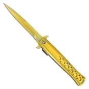 Stiletto 9'' Tactical Gold Mirror Pocket Knife