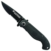 Smith & Wesson Folding Black Serrated Knife