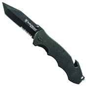 Smith and Wesson Border Guard Black Tanto Combo Folding Knife