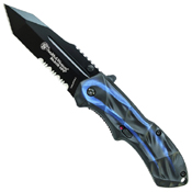 Smith and Wesson Black Ops Smoked Blue Spring Assisted Folding Knife