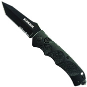 Schrade Black Tanto 3.25 Inch Serrated Steel Folding Knife