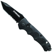 Schrade SC60MBTS Mini Tanto Automatic 2.5 Inch Black Serrated Folding Knife