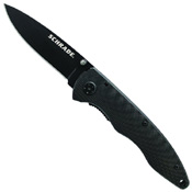 Schrade Drop Point Black Aluminum Handle Folding Knife