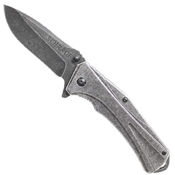 Schrade Stone Washed Aluminum Handle Folding Blade Knife
