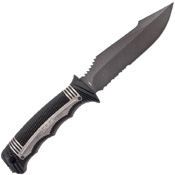 SEAL Strike Half Serrated Edge Fixed Blade Knife w/ Sheath