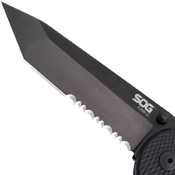 SOG Partially Serrated Flash II With Black Tini Tanto Knife