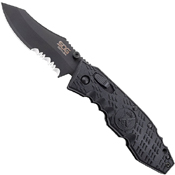 SOG Black Tini Toothlock Straight Folder Knife