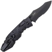 SOG Black Tini Toothlock Straight Folder Knife