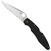 Spyderco Police3 Black G-10 Handle Serrated Folding Knife