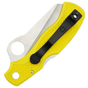 Saver Salt Lightweight Sheepsfoot Blade Folding Knife - Yellow