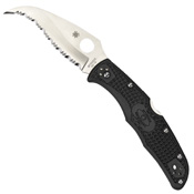 Spyderco Matriarch 2 Serrated Edge Folding Knife - Black