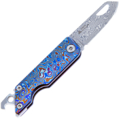 SRM TC4 6435-TL Folding Knife Damascus Pattern Handle