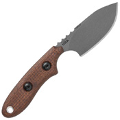 Bull Trout Brown Burlap Micarta Handle EDC Fixed Blade Knife