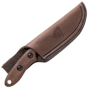 Bull Trout Brown Burlap Micarta Handle EDC Fixed Blade Knife