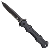 United Cutlery Tailwind Urban Stiletto Half Serrated Edge Knife - Black