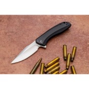 Baklash Folding Knife - Black G10 Handle w Carbon Fiber 
